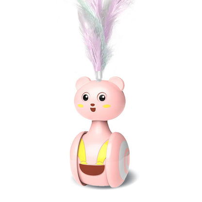 Cat Tumbler Toy with Feather or Ball
