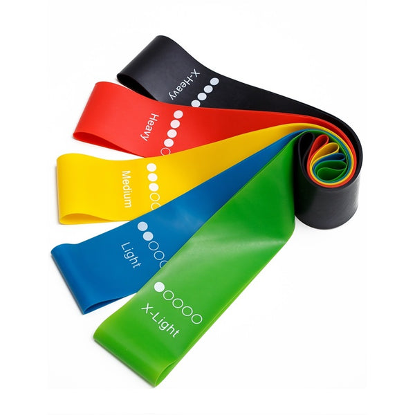 Flat resistance bands, set of 5