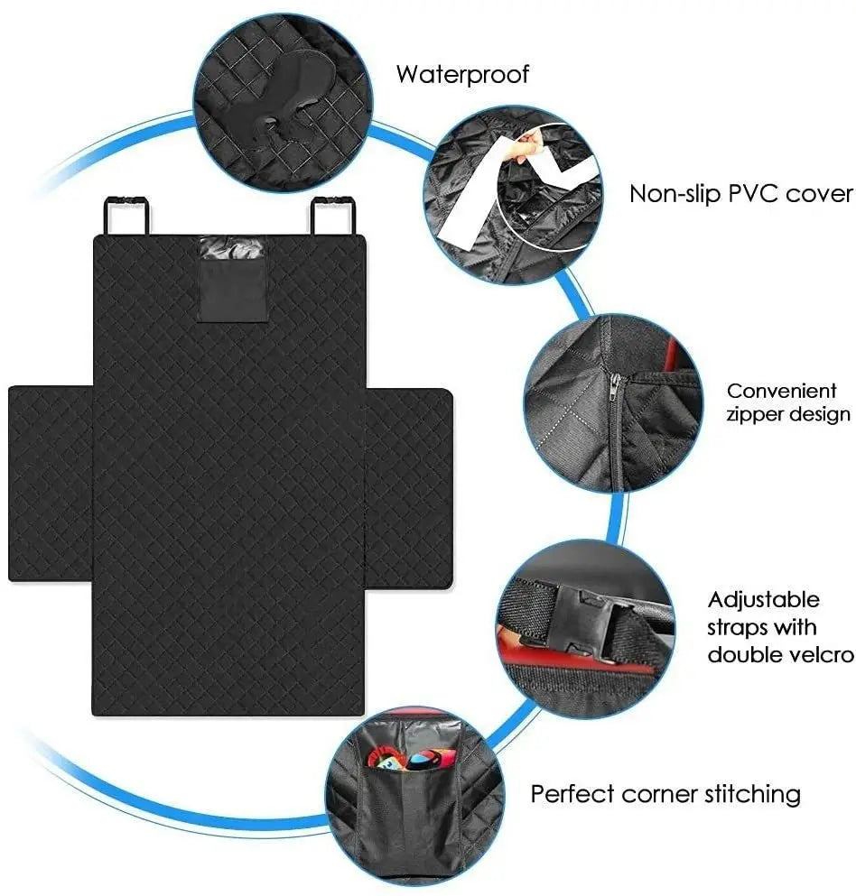 Boot liner diagram with labels: waterproof, non-slip PVC cover, zip, adjustable straps with double velcro, corner stitching