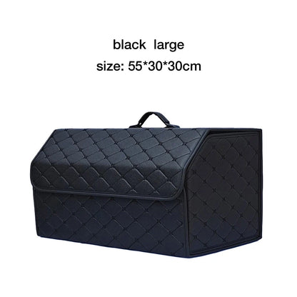 Folding car boot organiser in Black, large