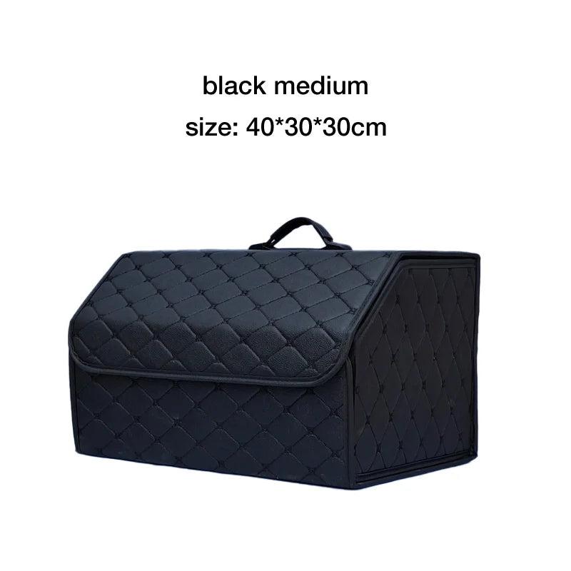 Folding car boot organiser in Black, medium