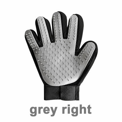 Silicone pet deshedding glove, grey, right hand