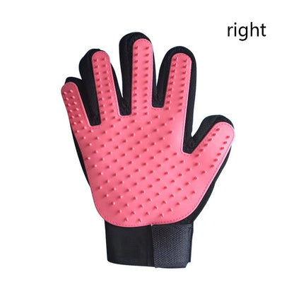 Silicone pet deshedding glove, pink, right hand