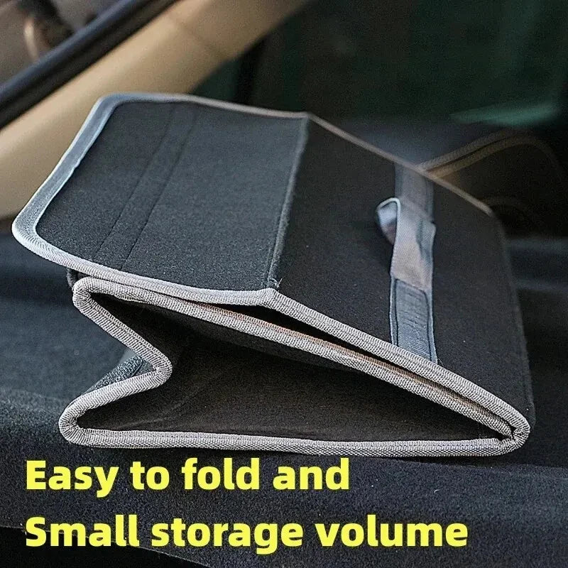 Felt car boot organiser folded flat