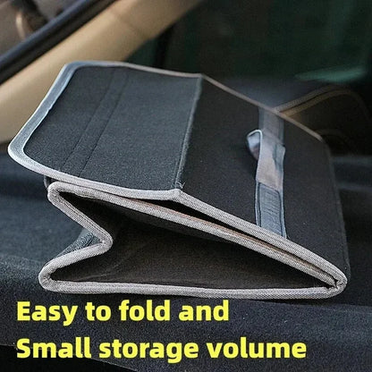 Felt car boot organiser folded flat