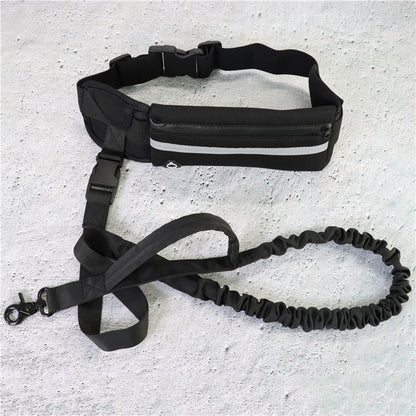 Hands-free dog leash with waist belt