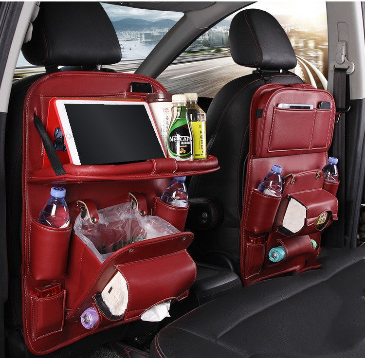 Car Seat Back Organiser in Wine Red