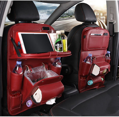 Car Seat Back Organiser in Wine Red