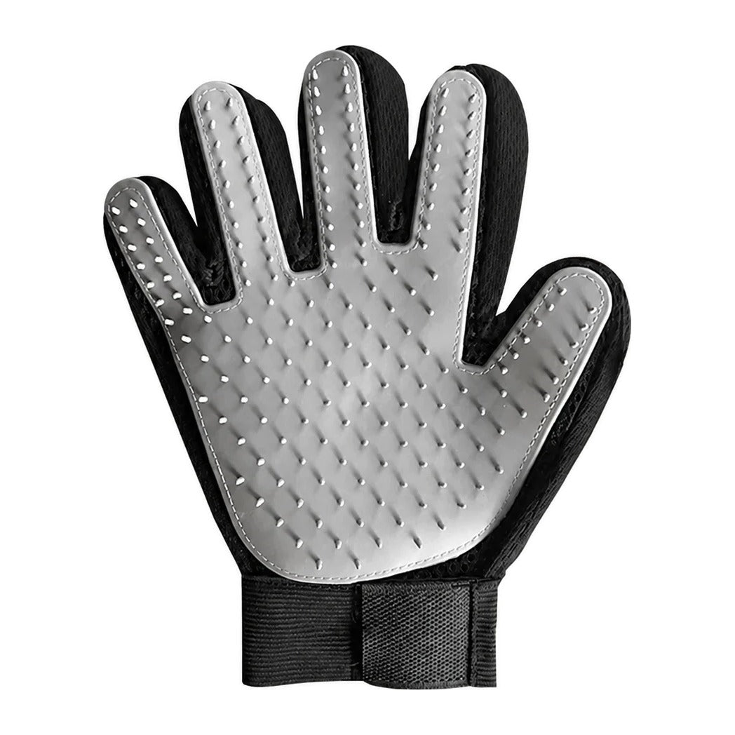 Silicone pet deshedding glove, grey, right hand