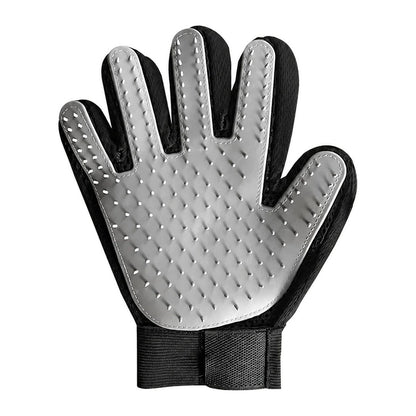 Silicone pet deshedding glove, grey, right hand