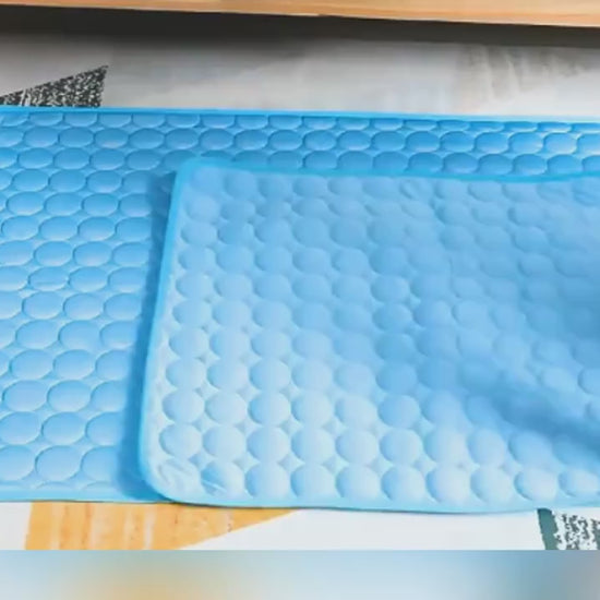 Folding the pet mat and showing its surface texture