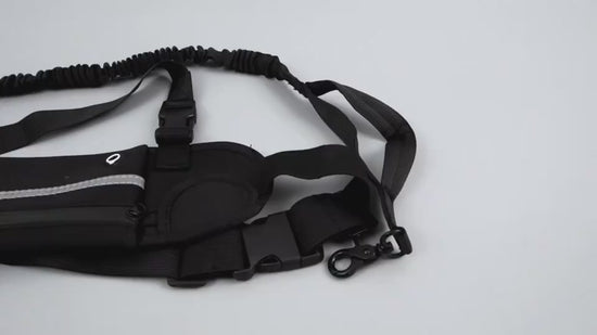 Close-up of the waist belt and leash clip